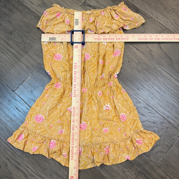Beachgold Off Shoulder Ruffle‎ Mini Dress Floral Print Casual Size M - Picture 3 of 9